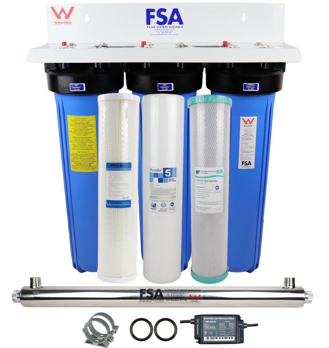 Triple Whole House Rain/Tank Water Filter System