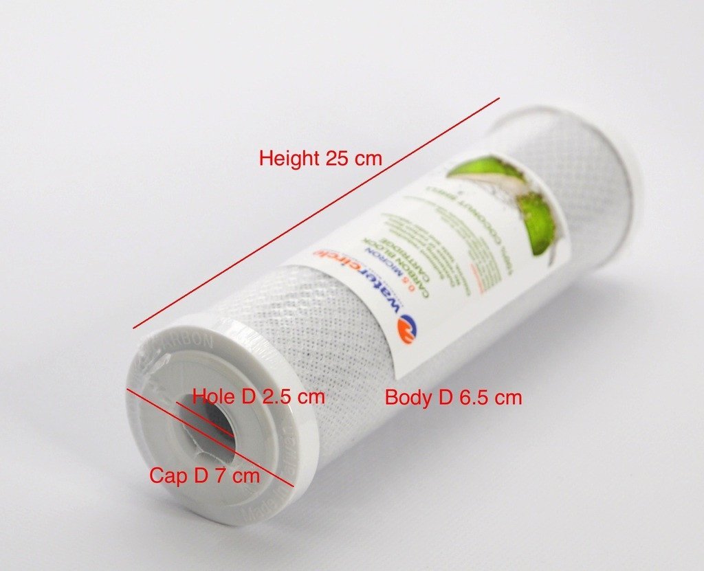 2 x 0.5 micron Activated Coconut Carbon Water Filter Replacement Cartridge 10"x2.5" - Water Filter Direct Australia