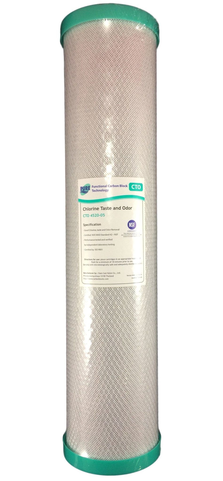 Coconut Carbon Block Water Filter Cartridge 5 Micron 20" x 4.5" Big Blue - Water Filter Direct Australia
