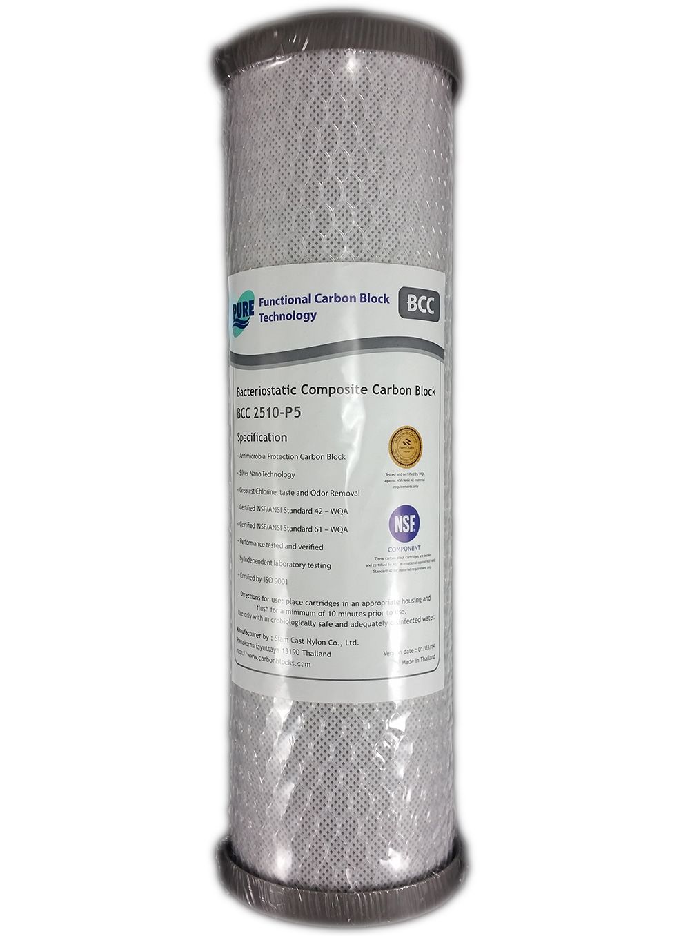Silver Impregnated Carbon Replacement Water Filter Cartridge 10" x 2.5" - Water Filter Direct Australia
