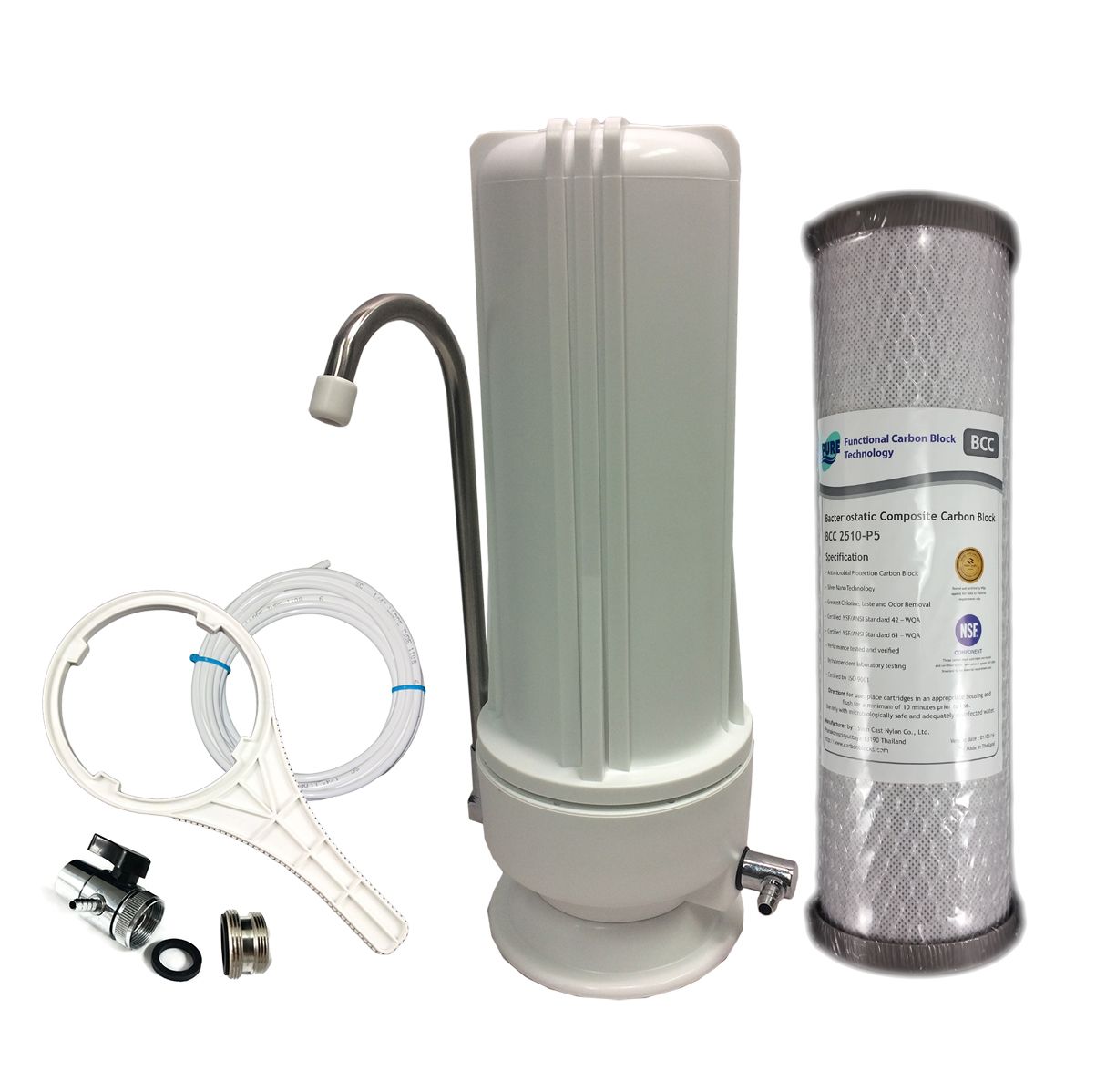 Single Stage Counter Top Water Filter System + Choice of filter cartridge. - Water Filter Direct Australia