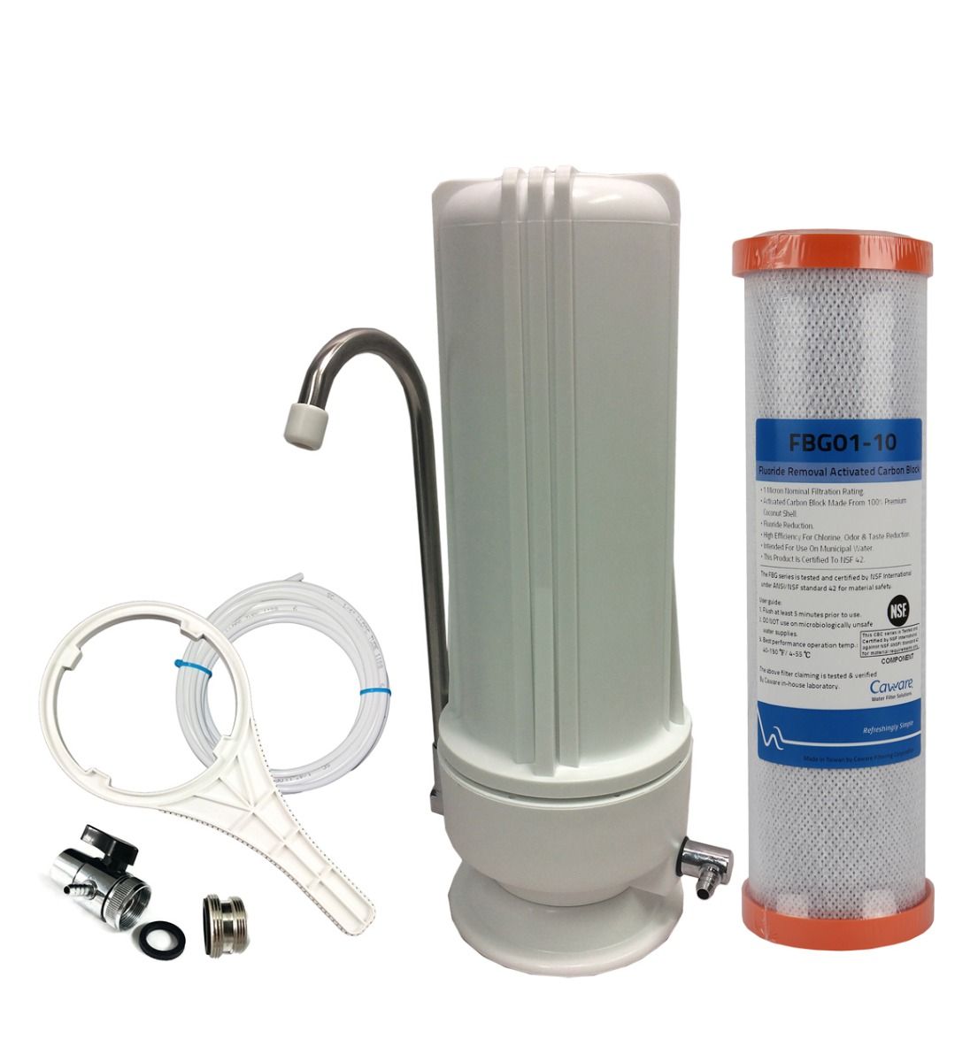 Single Stage Counter Top Water Filter System + Choice of filter cartridge. - Water Filter Direct Australia