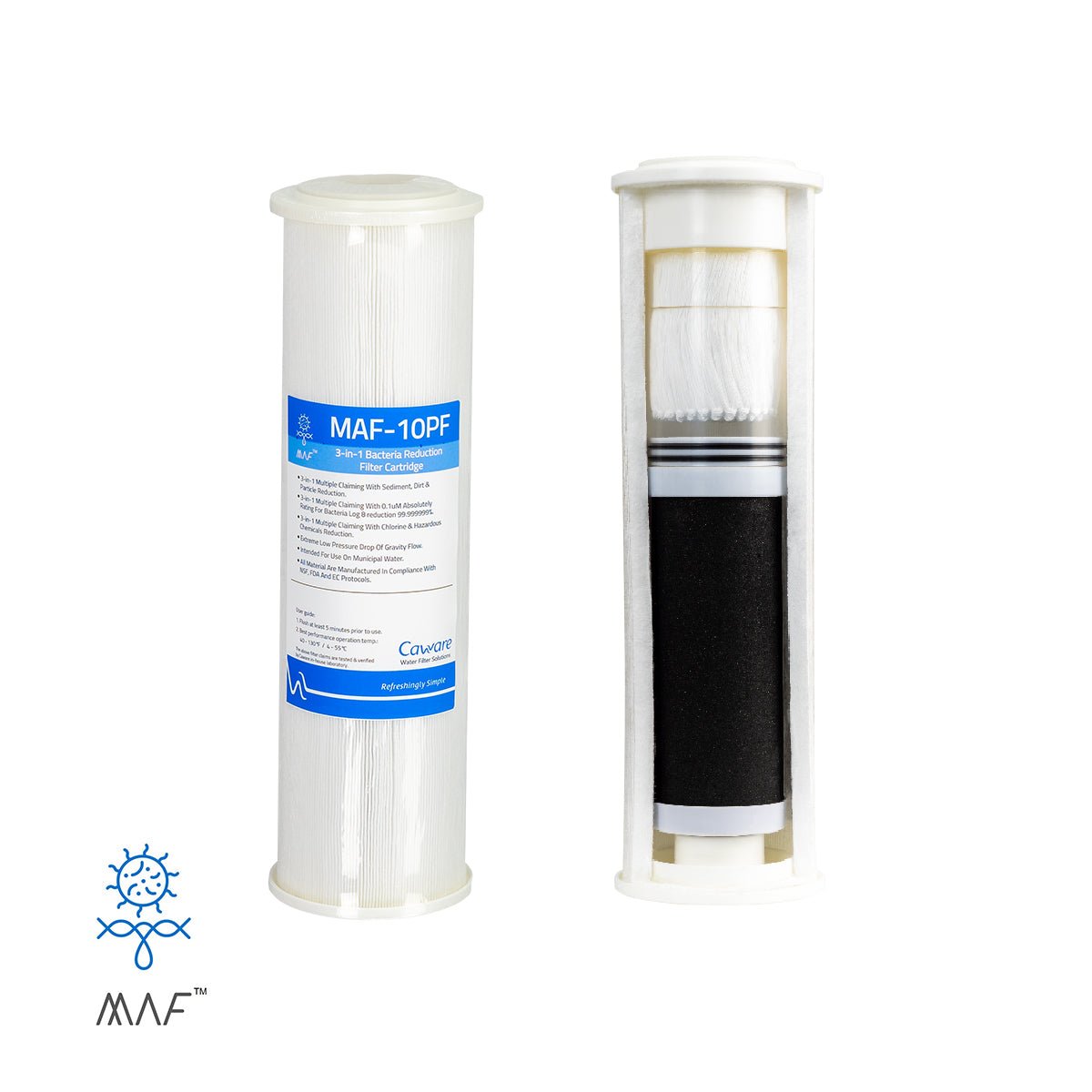 Triple pH Neutral + 0.1 Micron Ultra Fine Cyst Parasite + Bacteria Reduction Undersink Water Filter (GT1-38TMAFCC) - Water Filter Direct Australia