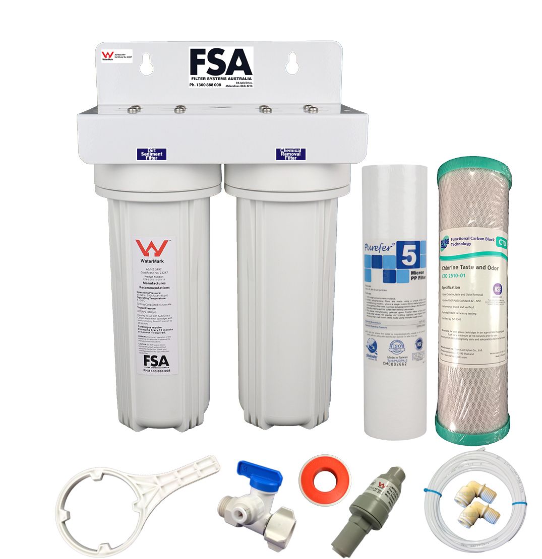 Twin Undersink Water Filter With 3 Way Mixer Tap Watermark WELS Certified - Water Filter Direct Australia